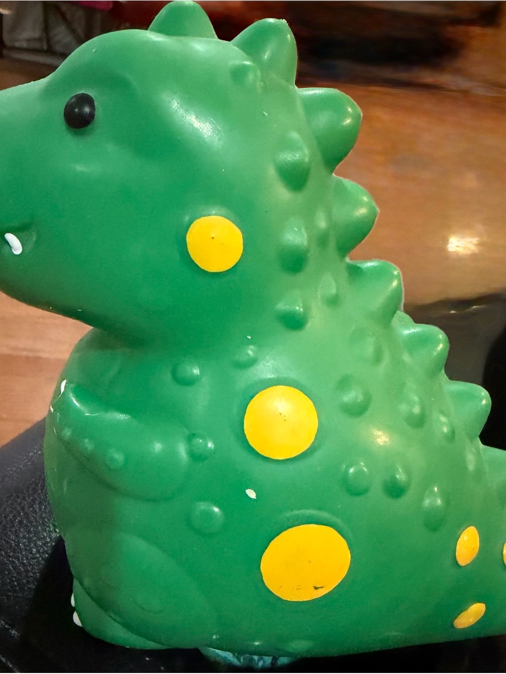 Green Dino Reptile Chew Toy with Yellow Spots - Pets Reptile